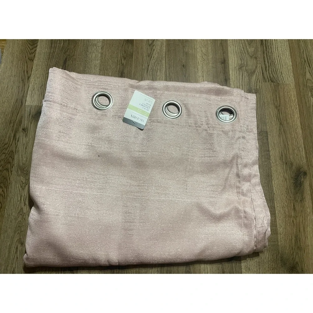 Textured Faux Silk Grommet Panels Blush Set of 2, 52